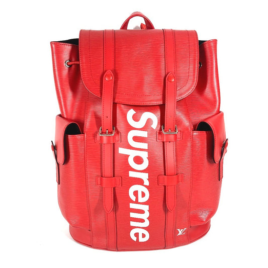 LOUIS VUITTON M53414 Supreme SUPREME collaboration Epi Christopher PM 17AW Backpack Bag Backpack Epi Leather Red/White Used