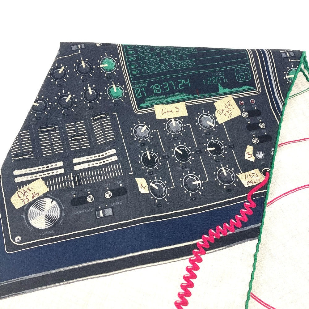 HERMES Fringe LAST NIGHT DJ Shawl Scarf Muffler Stole Silk Unisex Beige