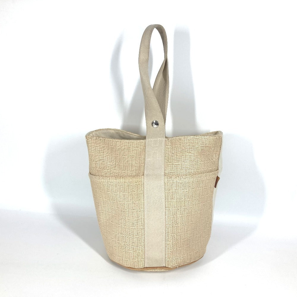 HERMES Saxo PM Saxo PM 백 토트 백 핸드백 캔버스 여성 베이지