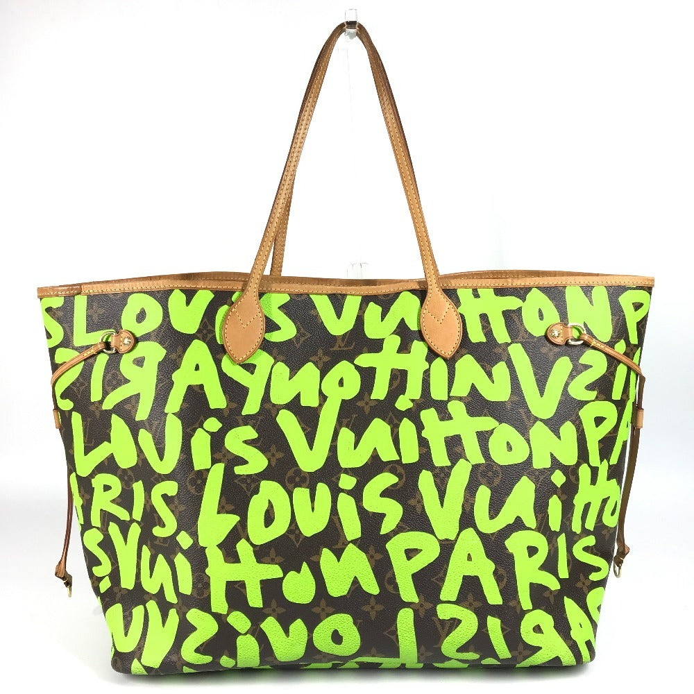 LOUIS VUITTON M93703 Monogram Graffiti Neverfull GM Neverfull GM Shoulder Bag Bag Shoulder Tote Bag Monogram Graffiti Canvas Women's Veil Green