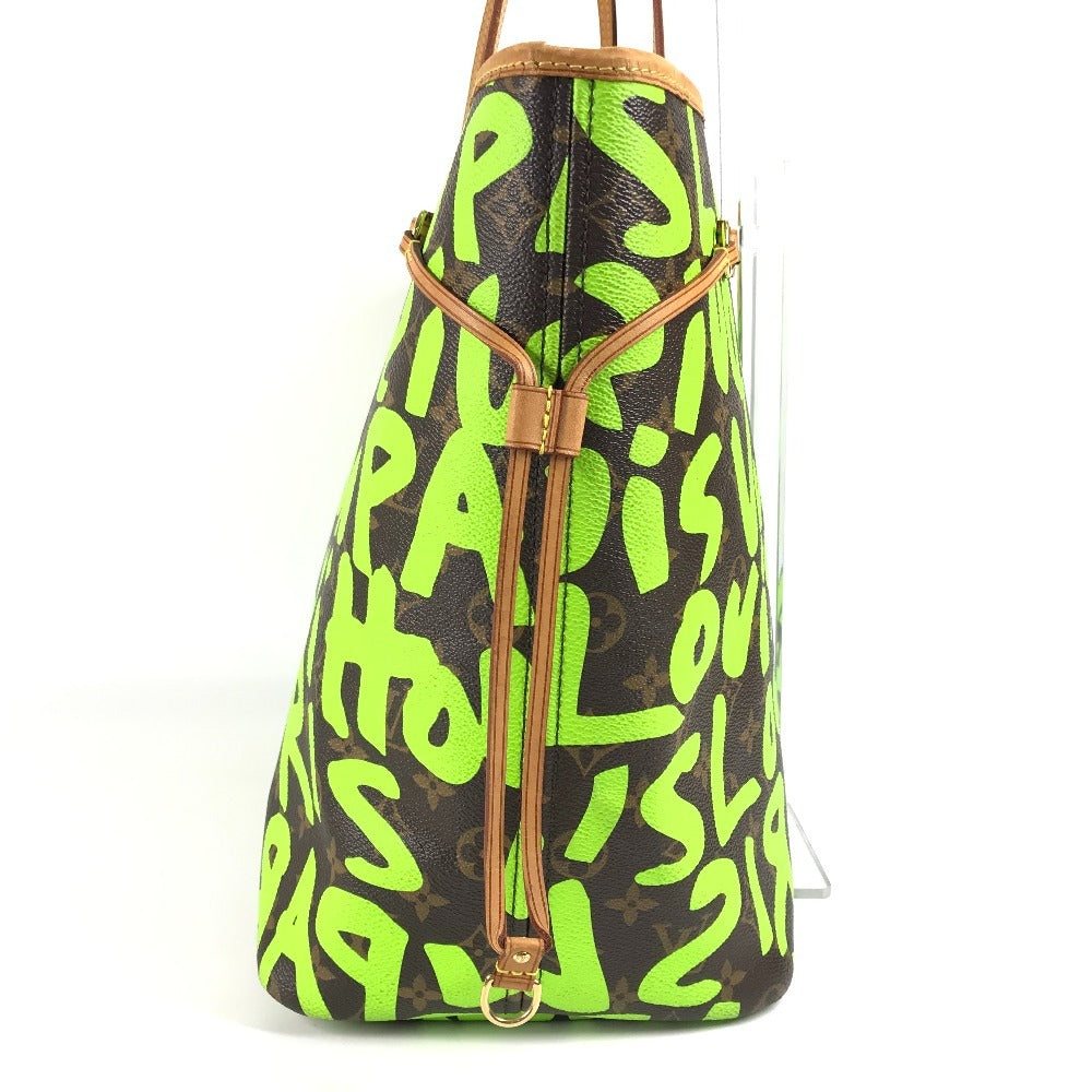 LOUIS VUITTON M93703 Monogram Graffiti Neverfull GM Neverfull GM Shoulder Bag Bag Shoulder Tote Bag Monogram Graffiti Canvas Women's Veil Green