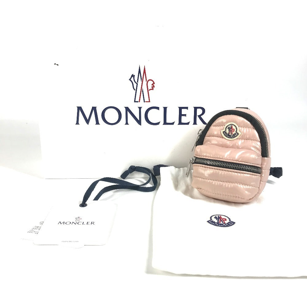 MONCLER 6F00001 Backpack Rucksack Logo Back Charm Accessory Keychain Nylon Unisex Pink