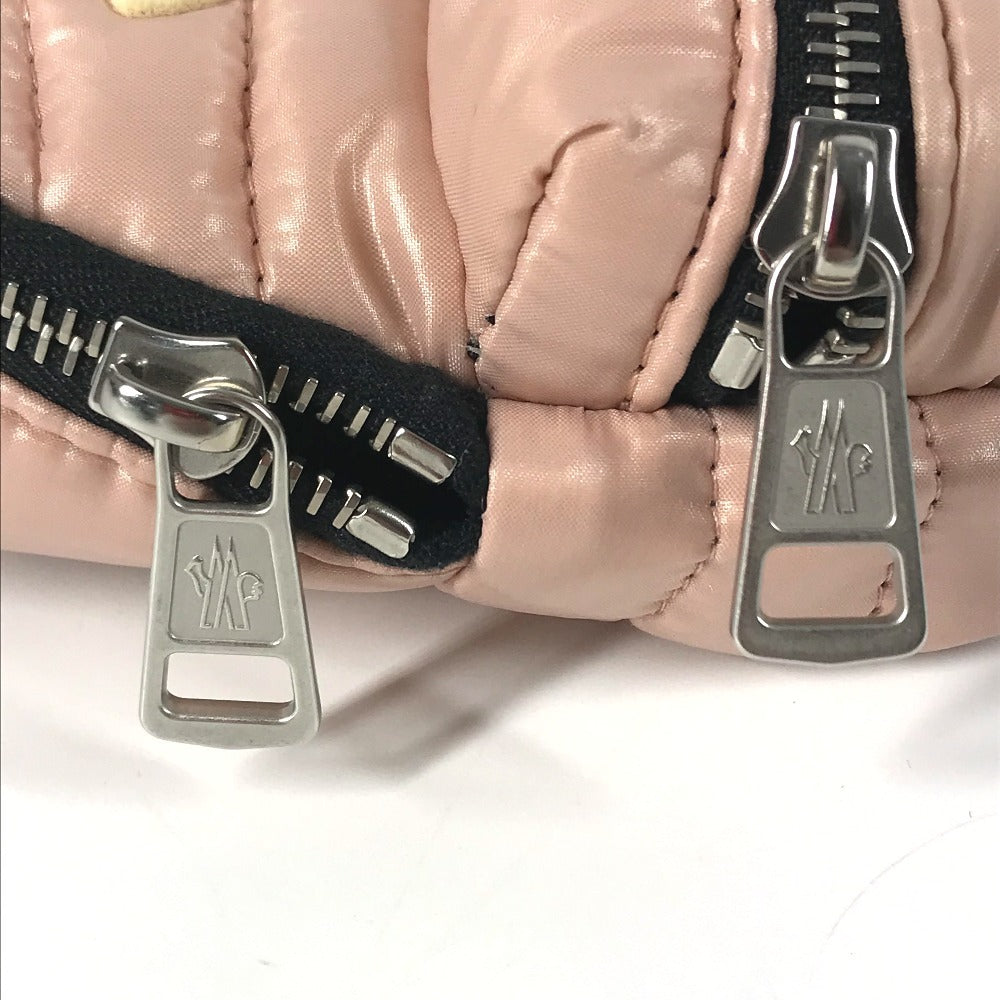 MONCLER 6F00001 Backpack Rucksack Logo Back Charm Accessory Keychain Nylon Unisex Pink