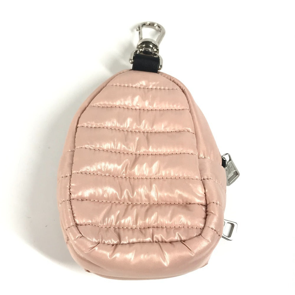 MONCLER 6F00001 Backpack Rucksack Logo Back Charm Accessory Keychain Nylon Unisex Pink
