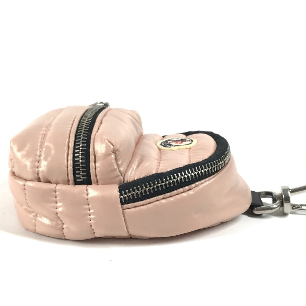 MONCLER 6F00001 Backpack Rucksack Logo Back Charm Accessory Keychain Nylon Unisex Pink