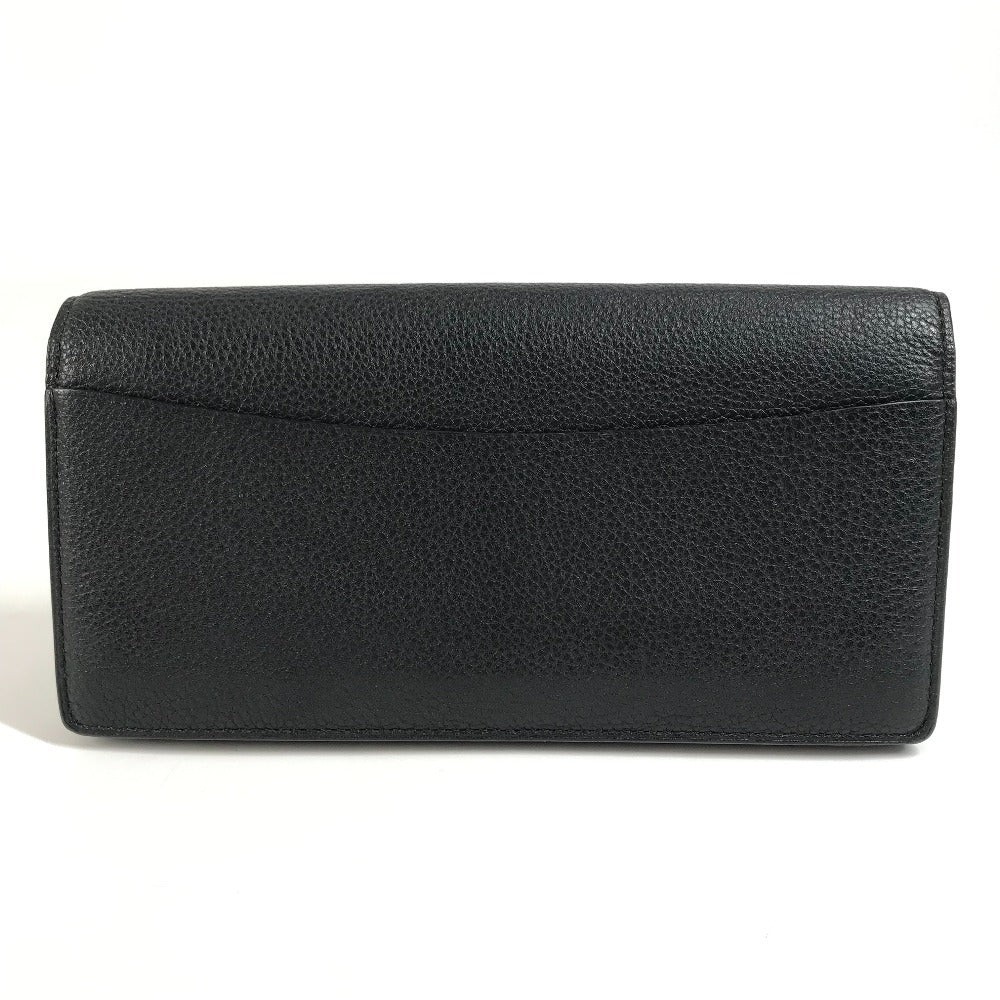 Louis Vuitton Long Wallet Bifold Flap Long Wallet Calf Leather Unisex Hitam