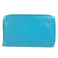 Chanel Camellia CC Coco Mark Round Zipper Long Wallet Leather Leather Women Blue