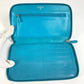Chanel Camellia CC Coco Mark Round Zipper Long Wallet Leather Leather Women Blue