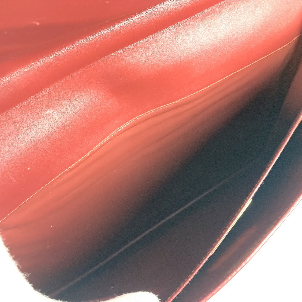 CARTIER Vintage Logo Tote Bag Bag Handbag Document Bag Business Bag Leather Men's Bordeaux