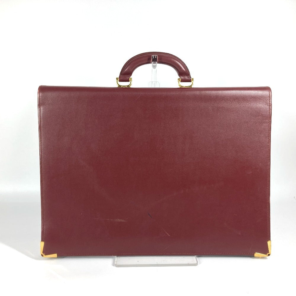 CARTIER Vintage Logo Tote Bag Bag Handbag Document Bag Business Bag Leather Men's Bordeaux