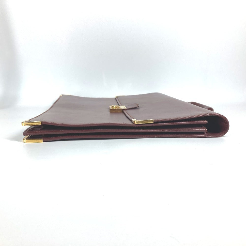 CARTIER Vintage Logo Tote Bag Bag Handbag Document Bag Business Bag Leather Men's Bordeaux