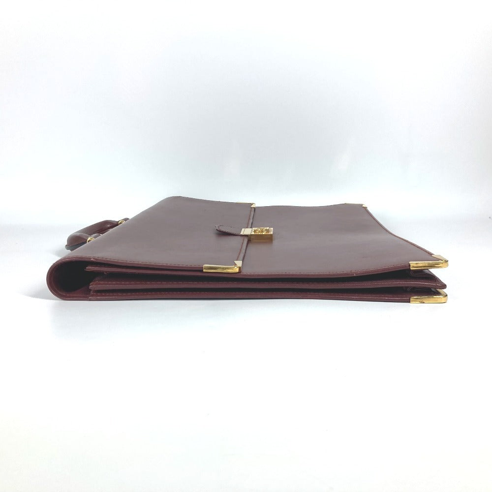 CARTIER Vintage Logo Tote Bag Bag Handbag Document Bag Business Bag Leather Men's Bordeaux