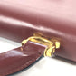 CARTIER Vintage Logo Tote Bag Bag Handbag Document Bag Business Bag Leather Men's Bordeaux
