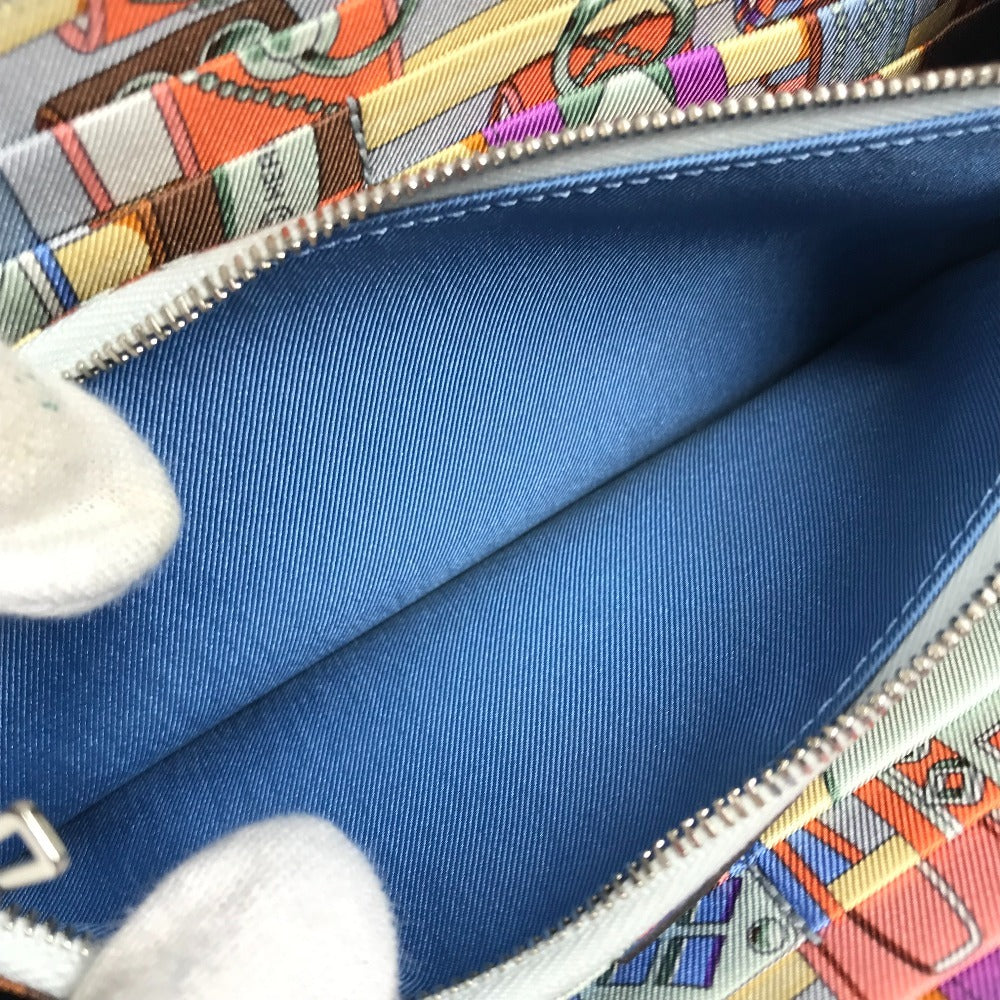 HERMES Azap Long Silk-in Long Wallet Round Zipper Long Wallet Epson Unisex Blue Paradise Blue