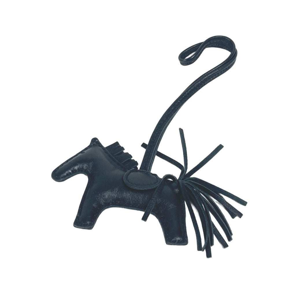 HERMES 馬 ホース ロデオ PM トラップ バッグアクセサリー オールブラック ソーブラック バッグチャーム アニョーミロ ユニセックス ブラック