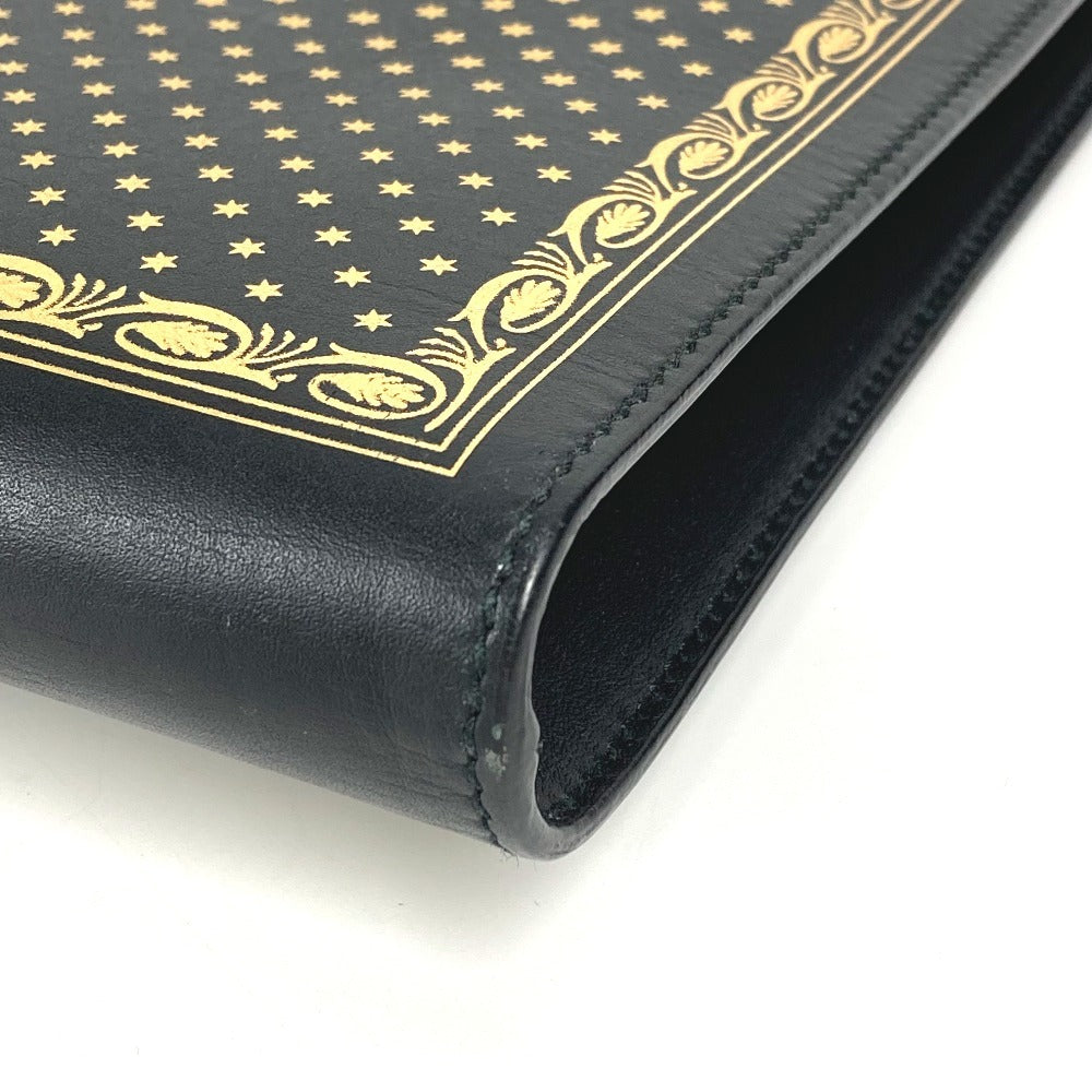 GUCCI 523441 Sega collaboration GUCCY logo with handle bag pouch second bag clutch bag leather unisex black