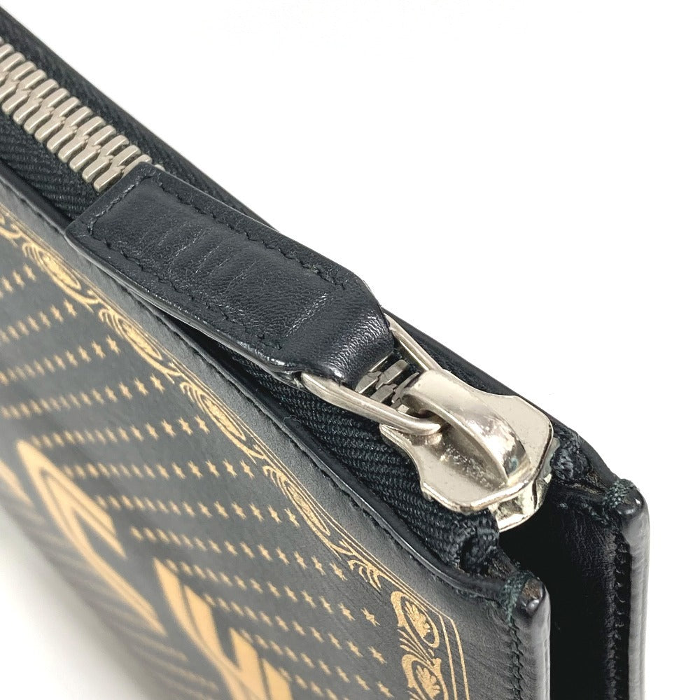 GUCCI 523441 Sega collaboration GUCCY logo with handle bag pouch second bag clutch bag leather unisex black