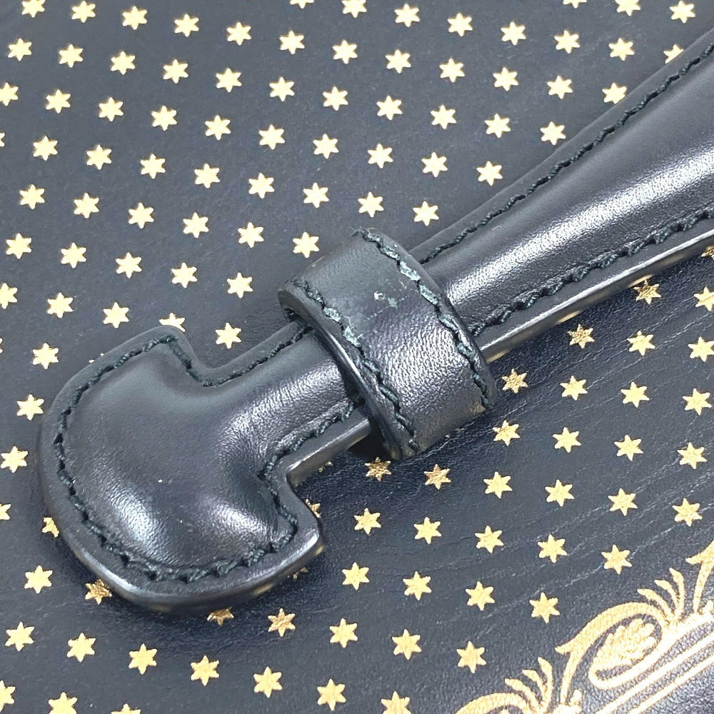 GUCCI 523441 Sega collaboration GUCCY logo with handle bag pouch second bag clutch bag leather unisex black