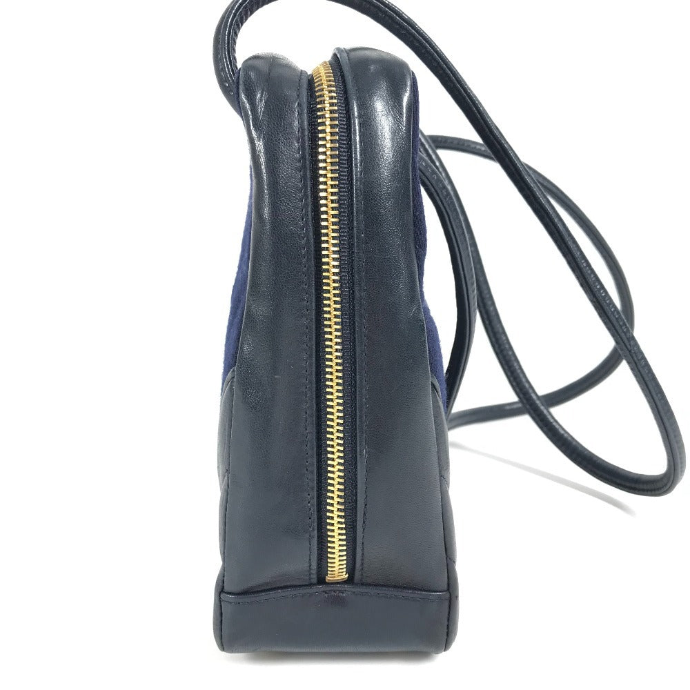 CHANEL Vintage Quilted Shoulder Bag Shoulder Bag Jersey Women's Navy