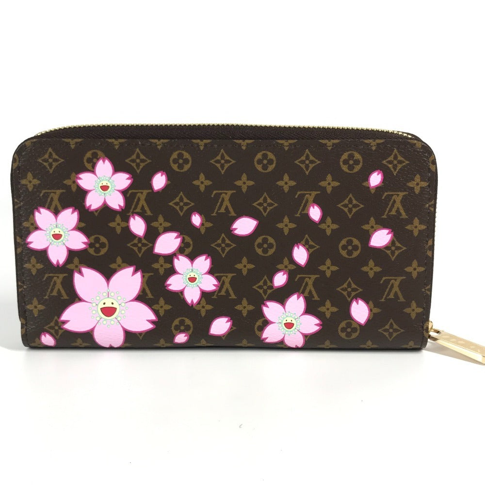 Louis Vuitton M13433 Takashi Murakami Monogram Lv × Tm Zippy Wallet Long Wallet Cherry Blossom Long Monogram Canvas Women's Brown