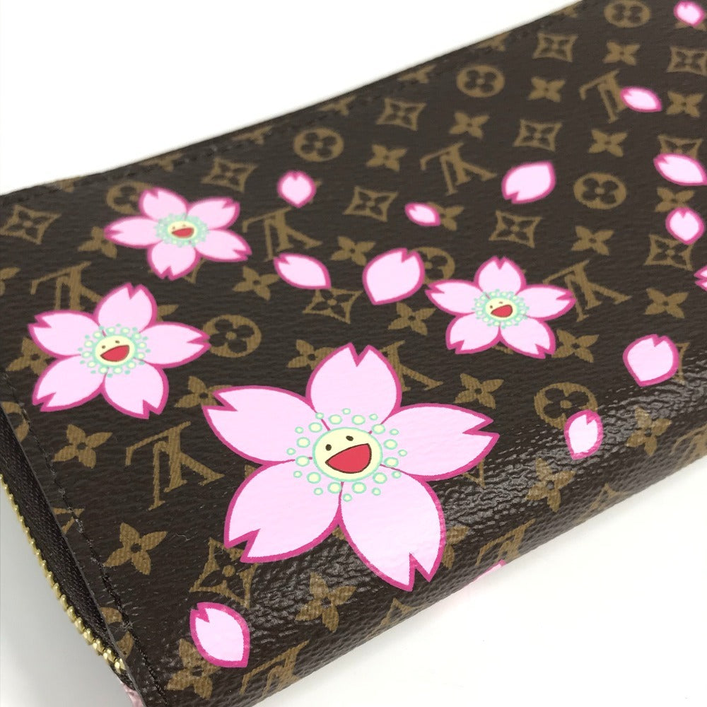 Louis Vuitton M13433 Takashi Murakami Monogram Lv × Tm Zippy Wallet Long Wallet Cherry Blossom Long Monogram Canvas Women's Brown