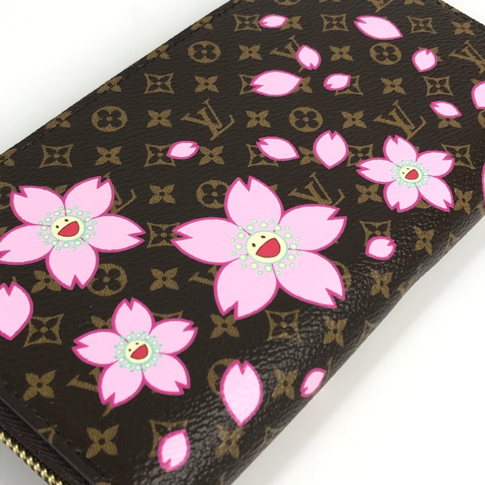 Louis Vuitton M13433 Takashi Murakami Monogram Lv × Tm Zippy Wallet Long Wallet Cherry Blossom Long Monogram Canvas Women's Brown