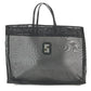 FENDI FF Logo Mesh Big Bag Bag Tote Bag Beach Bag Handbag Nylon Mesh Women's Black