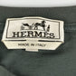 Hermes Horse Leather Patch Kulit Tag Pakaian Lengan Pendek Tops T-Shirt Lengan Pendek Lelaki Lelaki Kelabu Khaki