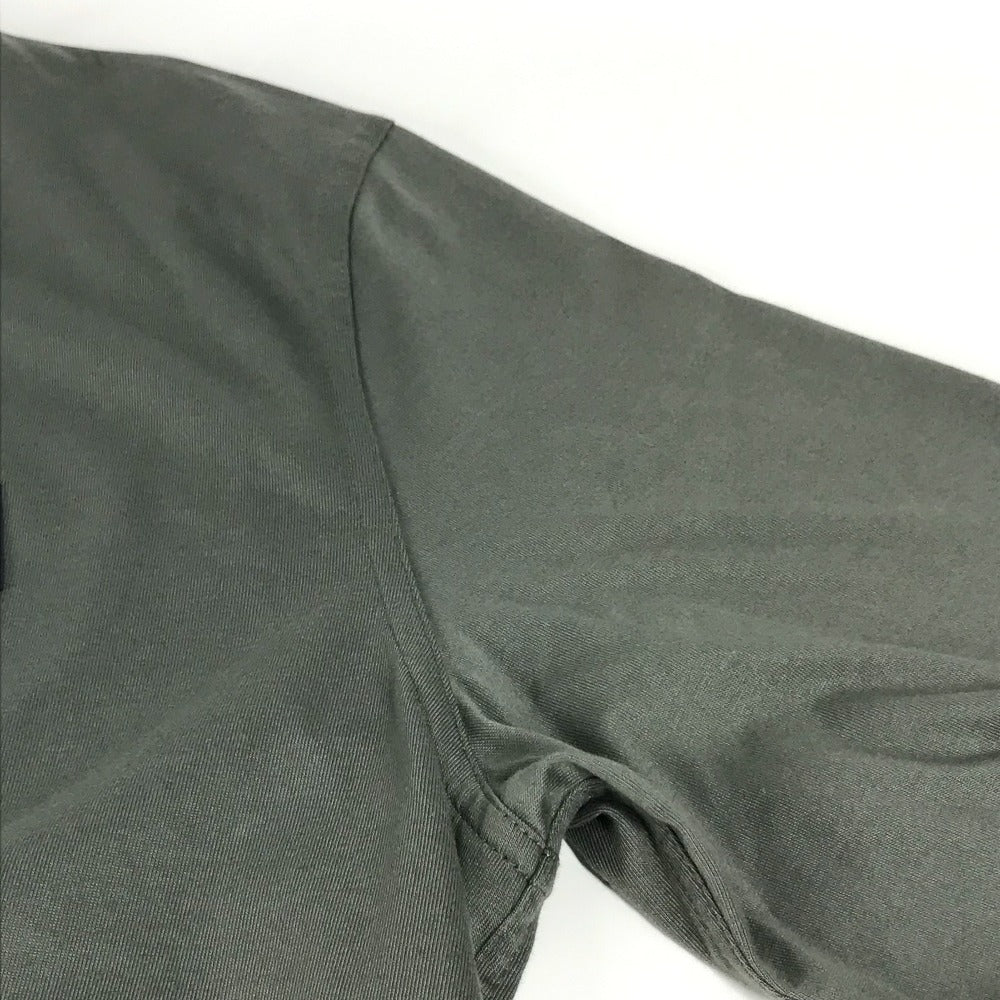 Hermes Horse Leather Patch Kulit Tag Pakaian Lengan Pendek Tops T-Shirt Lengan Pendek Lelaki Lelaki Kelabu Khaki