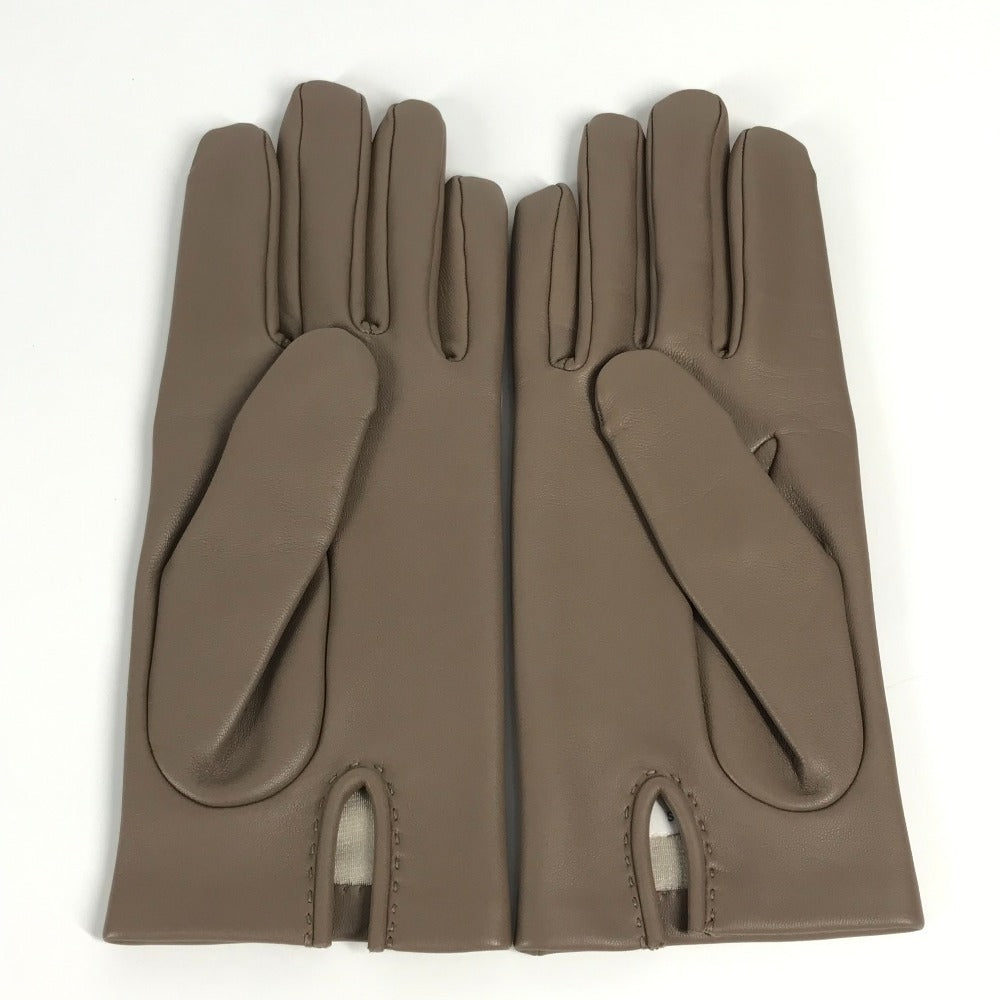 Hermes H202053G H Logo Sarung tangan "Bastille" Aksesori Sarung tangan Kulit Wanita Etoupe Grey