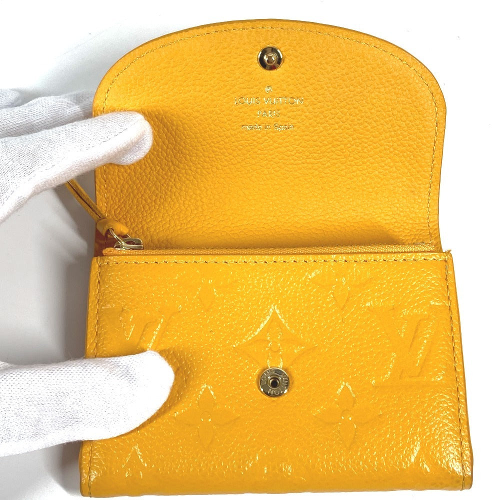 Louis Vuitton M11411 Monogram Empreinte Portomone Rosali Wallet Coin Purse Coin Case Monogram Empreinte Kulit Unisex Jaune Doll Kuning Kuning