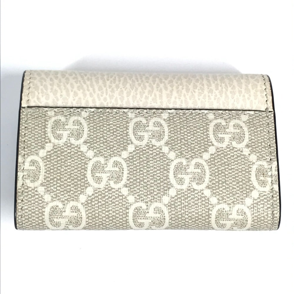 GUCCI 456118 Logo GG 6 Key Case Key 6P Key Case PVC/Leather Unisex Beige