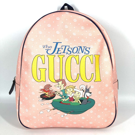GUCCI 433578 The JETSONS Space Family Jetsons Children Logo Backpack Bag Rucksack PVC/Leather Kids Pink