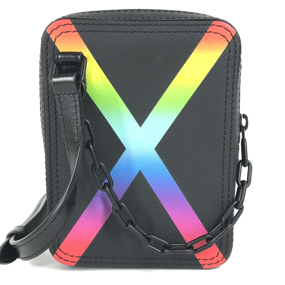LOUIS VUITTON M30332 Taiga Rainbow Danube Messenger Bag Crossbody Pochette Bolso de hombro Taiga Cuero Unisex Negro