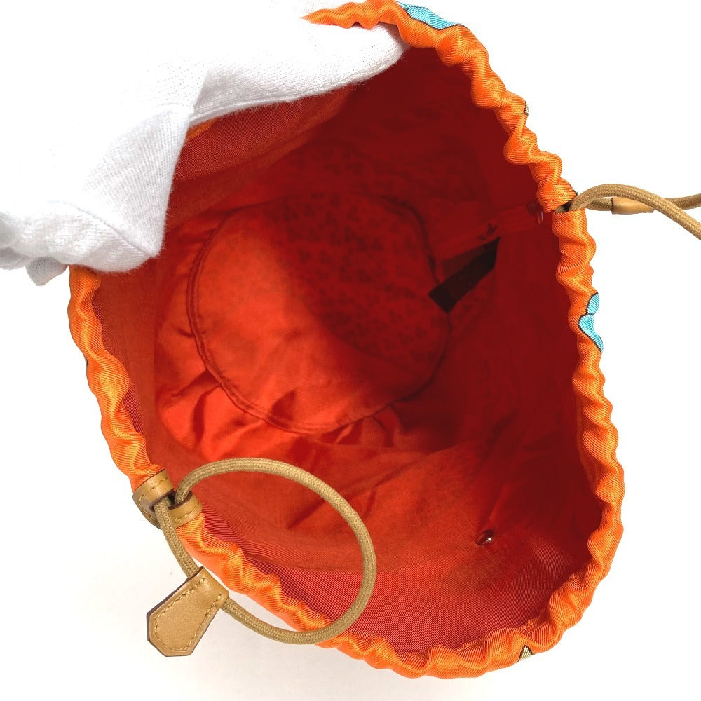 HERMES Bolsa múltiple Poción de musardina Cordón Leopardo Bolsa de leopardo Seda Damas Naranja