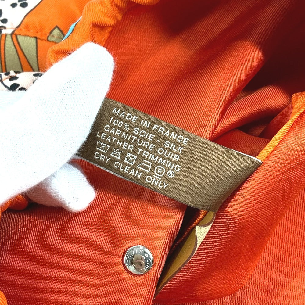 HERMES Bolsa múltiple Poción de musardina Cordón Leopardo Bolsa de leopardo Seda Damas Naranja