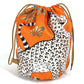 HERMES Bolsa múltiple Poción de musardina Cordón Leopardo Bolsa de leopardo Seda Damas Naranja