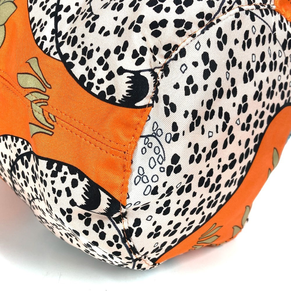 HERMES Bolsa múltiple Poción de musardina Cordón Leopardo Bolsa de leopardo Seda Damas Naranja