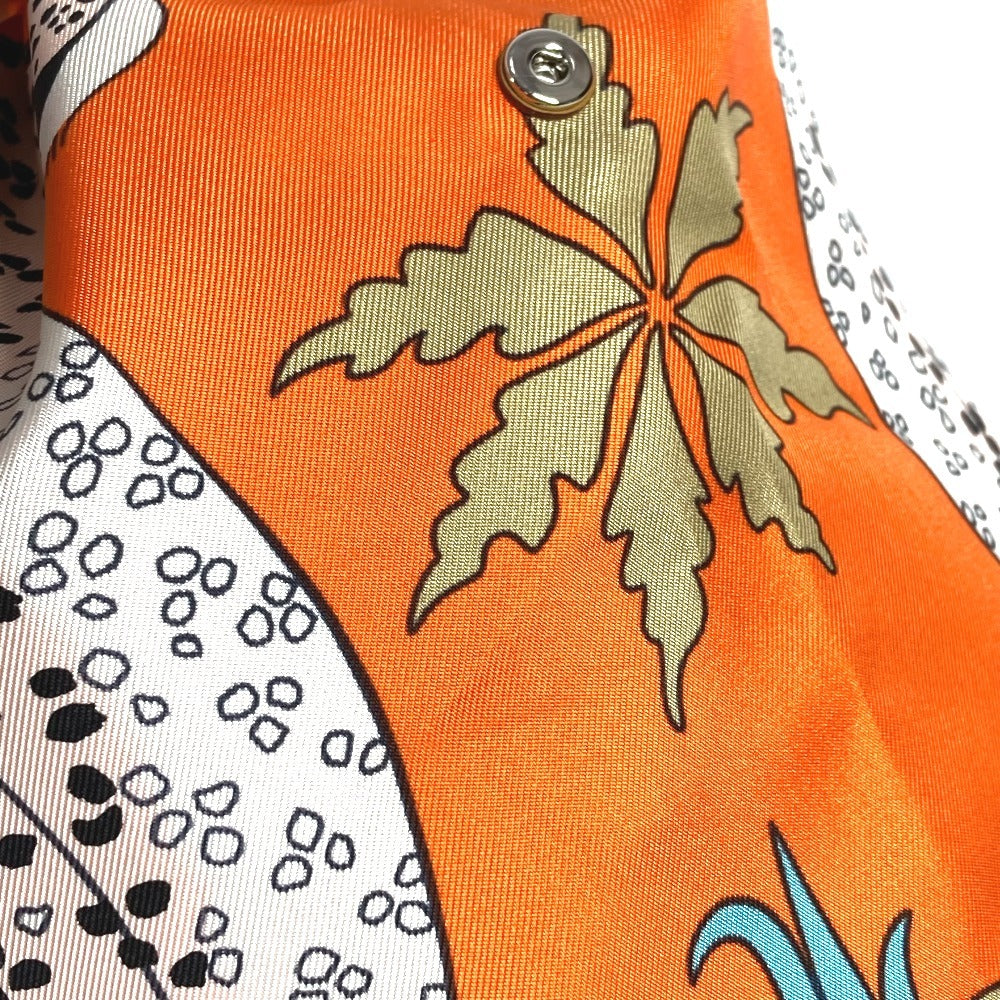 HERMES Bolsa múltiple Poción de musardina Cordón Leopardo Bolsa de leopardo Seda Damas Naranja