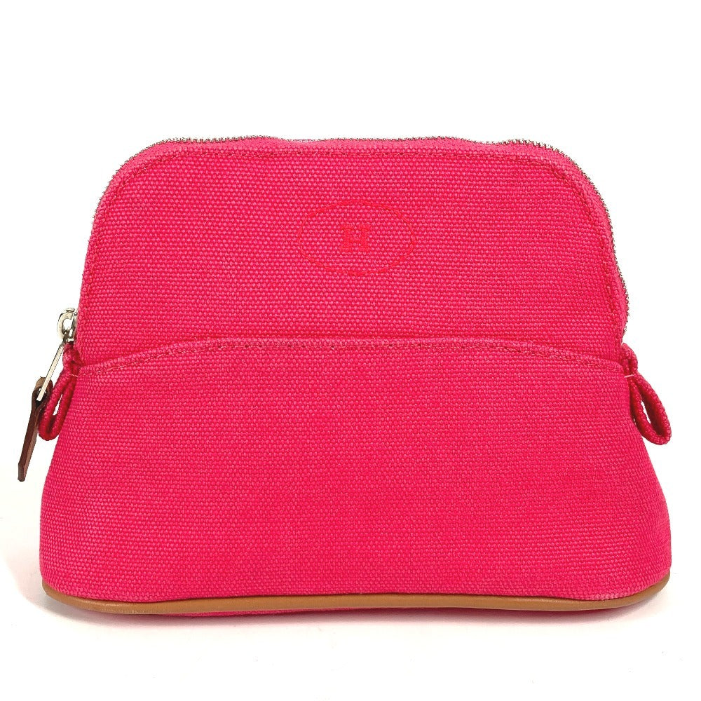 Hermes Bolide Pouch Mini Mini Pouch Makeup Pouch Pouch Pouch Pouch Cotton Unisex Pink