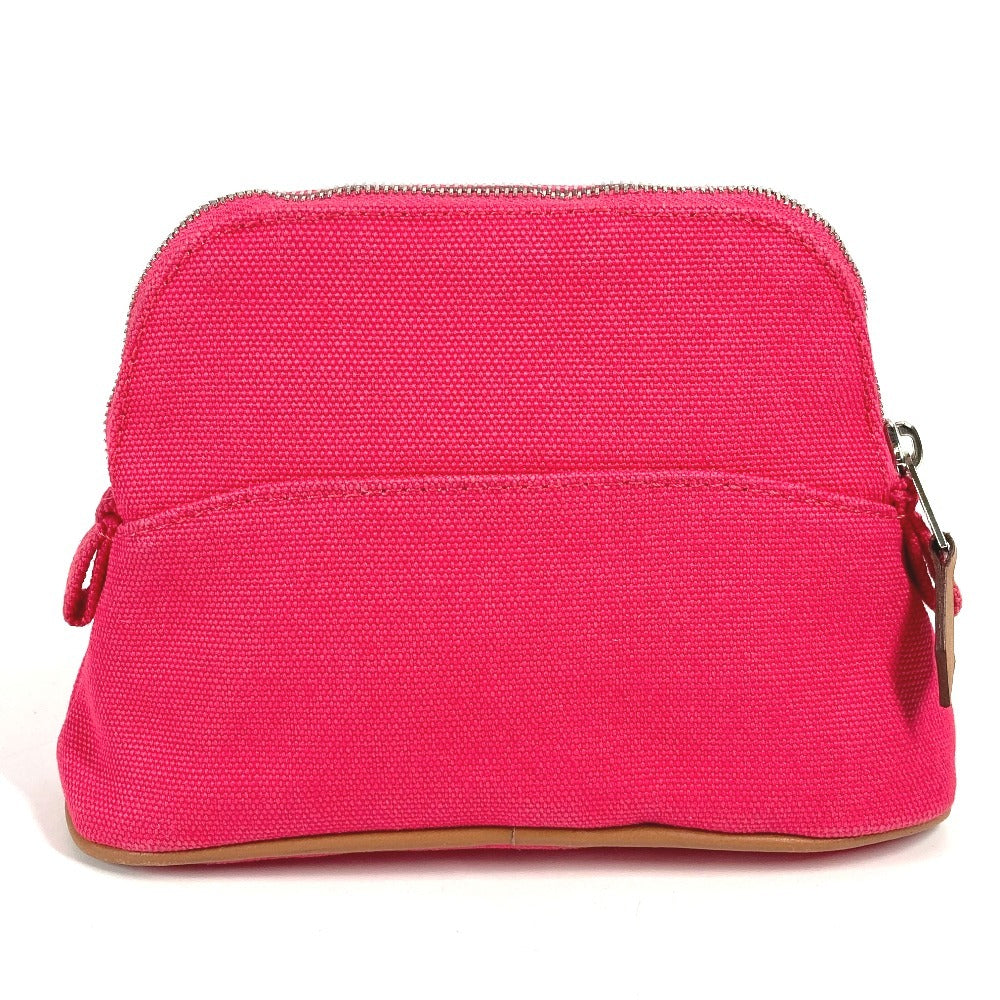 Hermes Bolide Pouch Mini Mini Pouch Makeup Pouch Pouch Pouch Pouch Cotton Unisex Pink