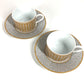 HERMES P026016P Set Tableware Plate Tea Cup & Saucer <Mosaic 24> 2 Guests Pair Interior Present Mug Porcelain Ladies Gold