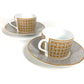 HERMES P026016P Set Tableware Plate Tea Cup & Saucer <Mosaic 24> 2 Guests Pair Interior Present Mug Porcelain Ladies Gold