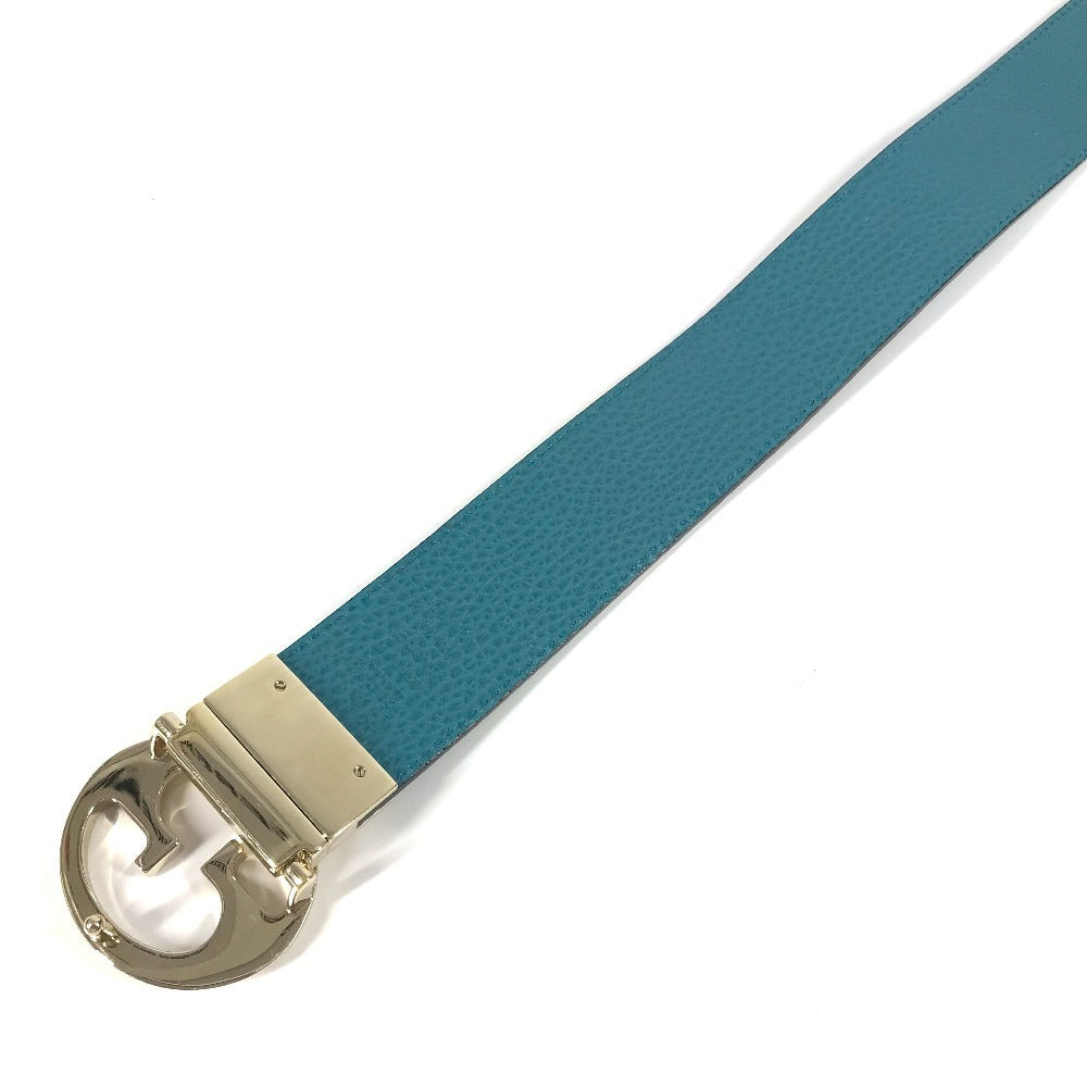 GUCCI 450000 Double G GG Logo Bottoms Belt Buckle Belt Leather Men's Black