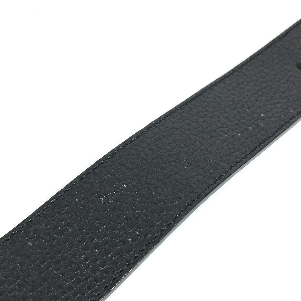 GUCCI 450000 Double G GG Logo Bottoms Belt Buckle Belt Leather Men's Black