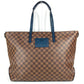 Louis vuitton n41242 damier hippo beg tote beg beg besar boston beg perjalanan beg bahu beg damier kanvas unisex ebene coklat