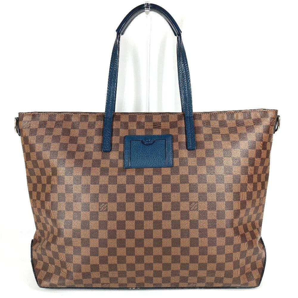 Louis vuitton n41242 damier hippo beg tote beg beg besar boston beg perjalanan beg bahu beg damier kanvas unisex ebene coklat