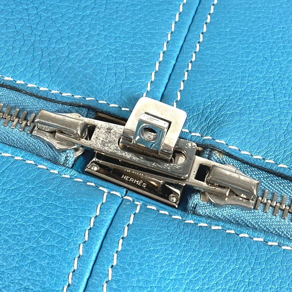 Hermes Victoria 43 Victoria 43 beg bahu beg bahu beg perjalanan beg boston beg toile abu uniseks biru jean biru