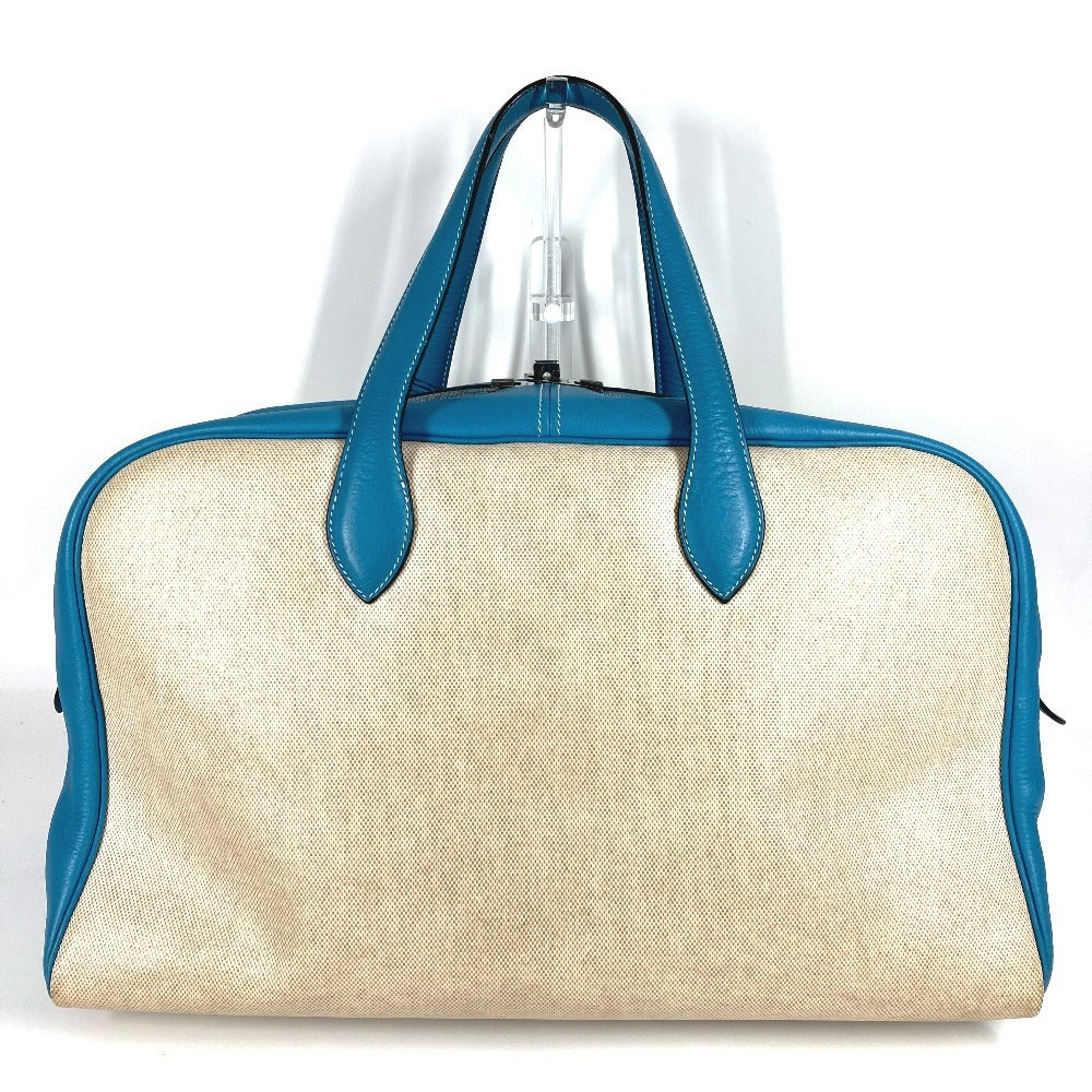 Hermes Victoria 43 Victoria 43 beg bahu beg bahu beg perjalanan beg boston beg toile abu uniseks biru jean biru