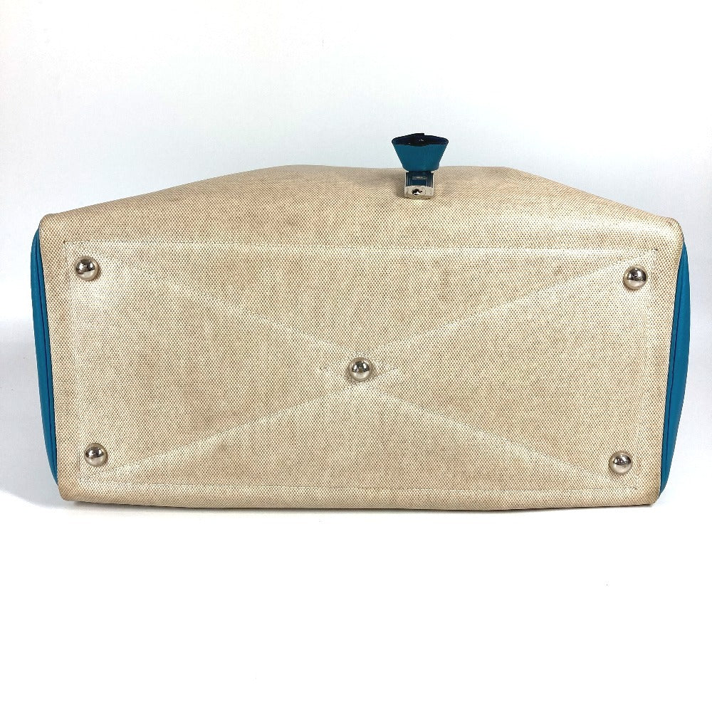 Hermes Victoria 43 Victoria 43 beg bahu beg bahu beg perjalanan beg boston beg toile abu uniseks biru jean biru